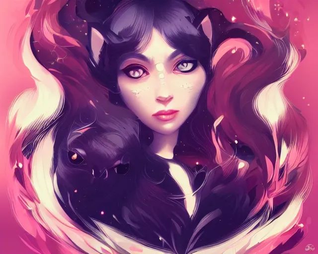 Prompt: cat is the essence of all, a vector based illustration, by ross tran, artgerm