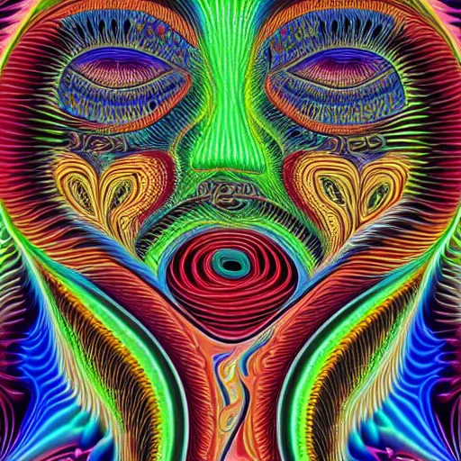 Image similar to a mule in the style of alex grey, highly detailed, psychedelic, colorful, 8 k