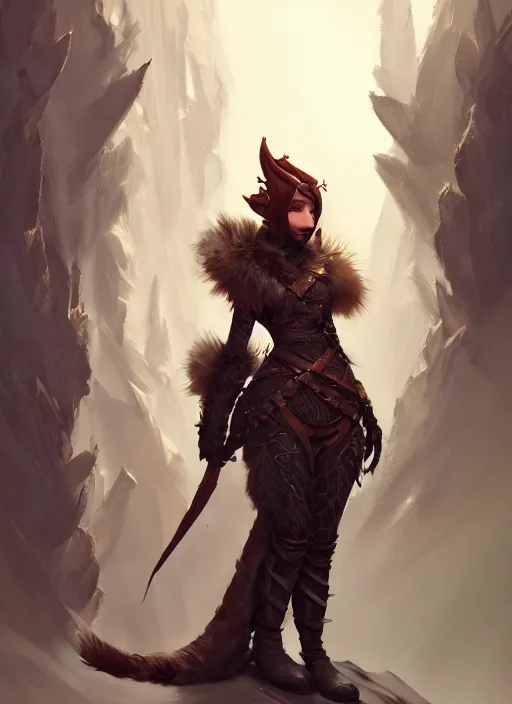 Prompt: dragon hunter, fur - lined armor!!! beautiful and elegant female!! gorgeous ayes!! character concept art, sharp focus, octane render! unreal engine 5! highly rendered!! trending on artstation!! detailed linework!! illustration by bussiere rutkowski andreas rocha