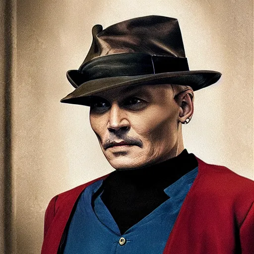 Prompt: johnny depp as captain picard