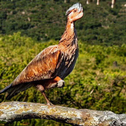 Image similar to blurry photograph of a feathered dinosaur