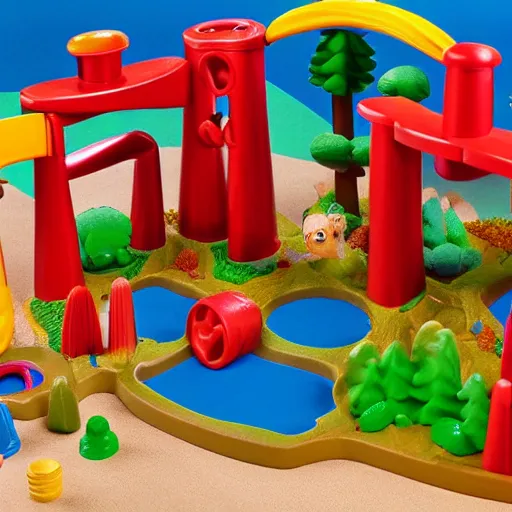 Image similar to fisher price redwood forest, california scene from tv show hyper detailed 5 5 mm 8 5 mm