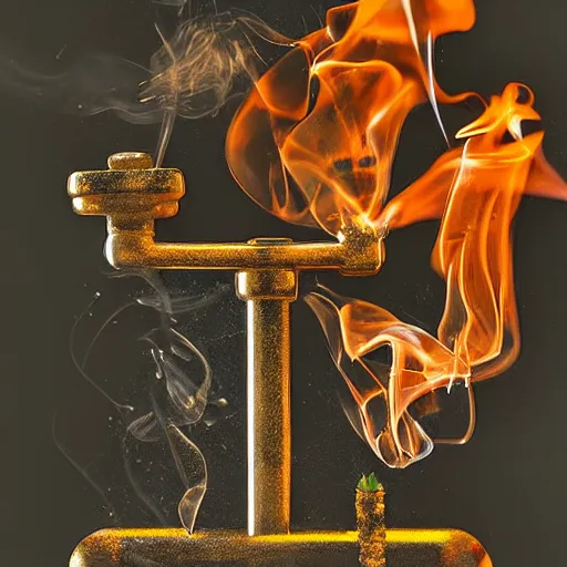 Image similar to cannabis paraphernalia bong water pipe, weed, fire, smoke, petros afshar