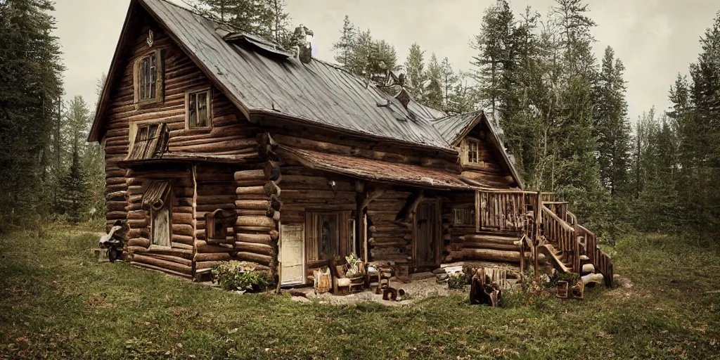 Image similar to rustic country cabin exterior by andreas franke