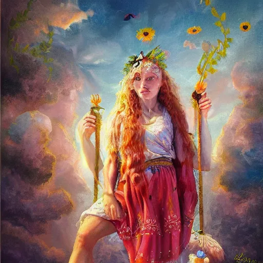 Prompt: midsommar alternate stories : goddess of destruction, oil painting, ultradetailed, artstation, ultradetailed, digital painting, ultradetailed