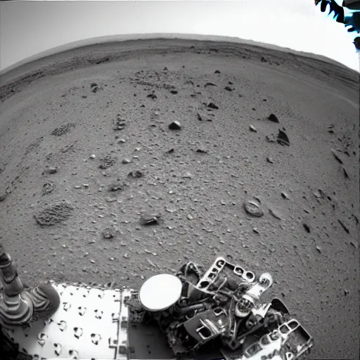Prompt: mysterious fungus mars rover camera, unsettling