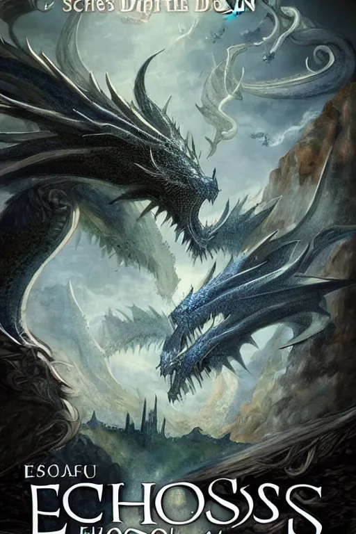 Prompt: Fantasy book cover for Echos of Dragons n4