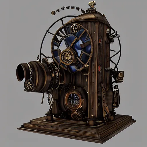Prompt: steampunk time machine, cinema4d