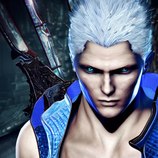 Prompt: vergil from dmc 5 digital art