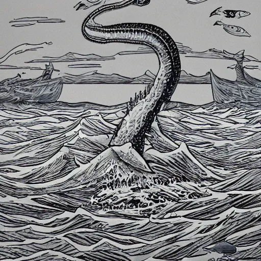 Image similar to leviathan by jackson pollack