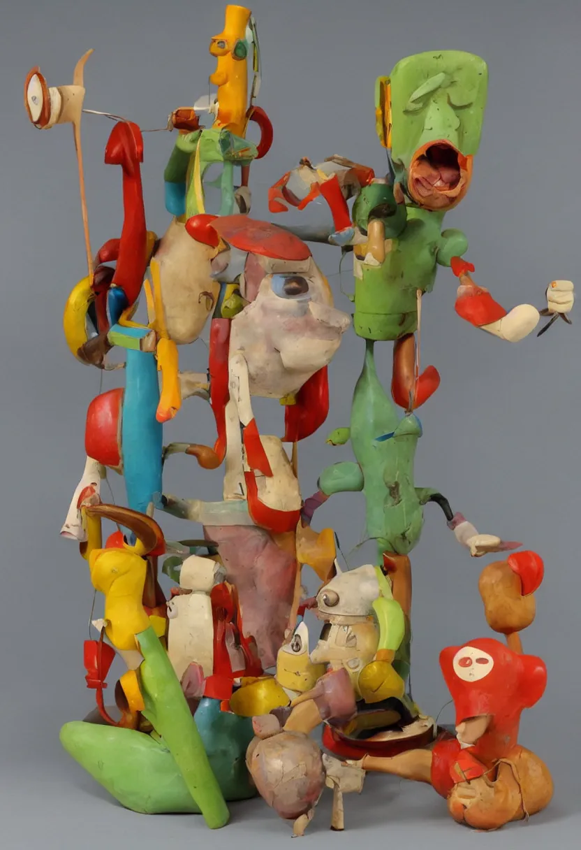 Image similar to 1 9 6 0 s weirdo cartoon sculpture toy on display