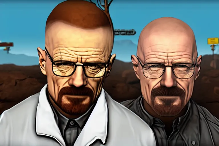 Prompt: Walter White as a character in the video game Friday Night Funkin,