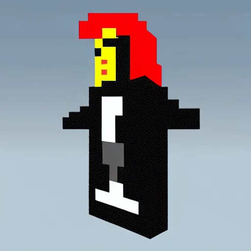 Image similar to pixel art soviet penguin commander video game character