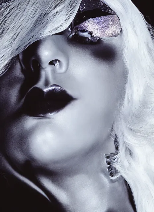 Image similar to lady gaga photoshoot by nick knight editorial studio lighting 4k fashion