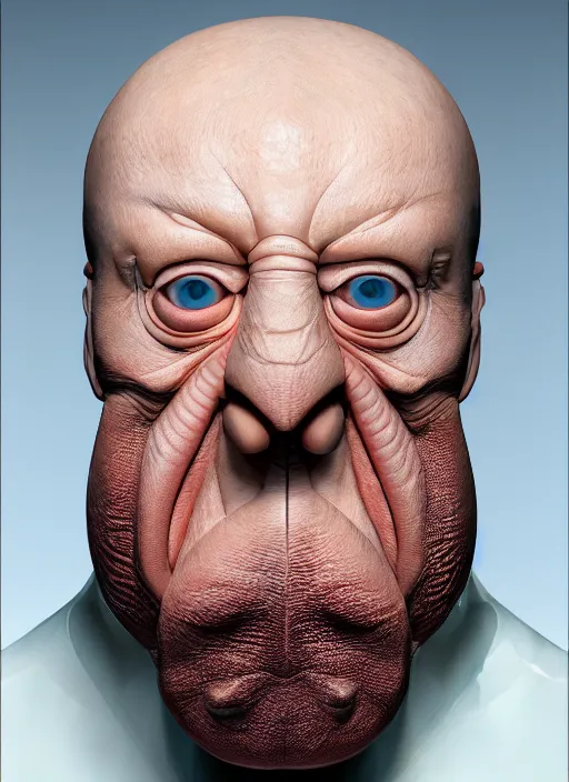 Image similar to photorealistic 3 0 0 0 ( dr. john a. zoidberg ), portrait photography feroflex photorealistic studio lighting ektachrome detailed intricate face details, ultradetails, beautiful face, realistic shaded perfect face, extremely fine details