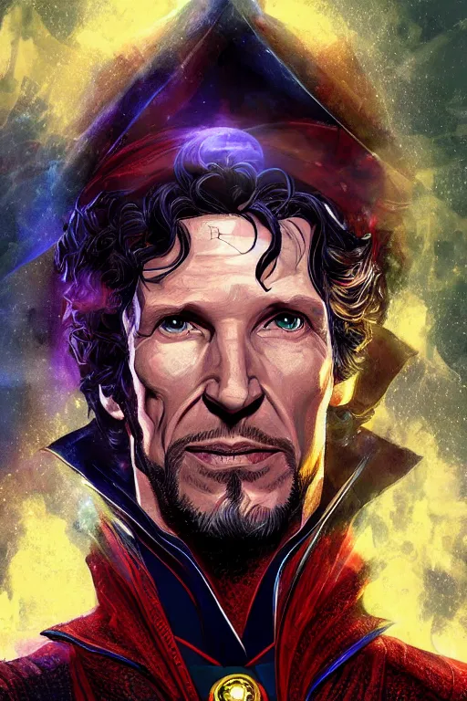 Image similar to Portrait of Todd Howard as Doctor Strange, highly detailed, marvel comics, artstation, digital illustration