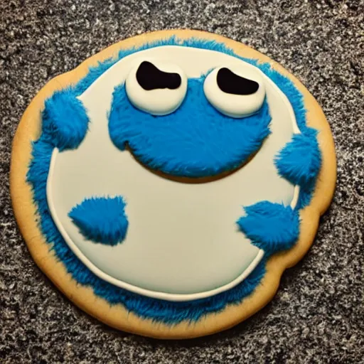 Image similar to cookie monster swimming in a pool