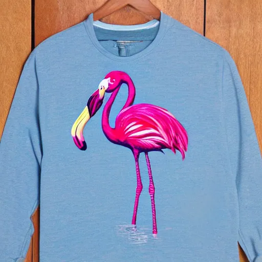 Image similar to colorful flamingo on a shirt