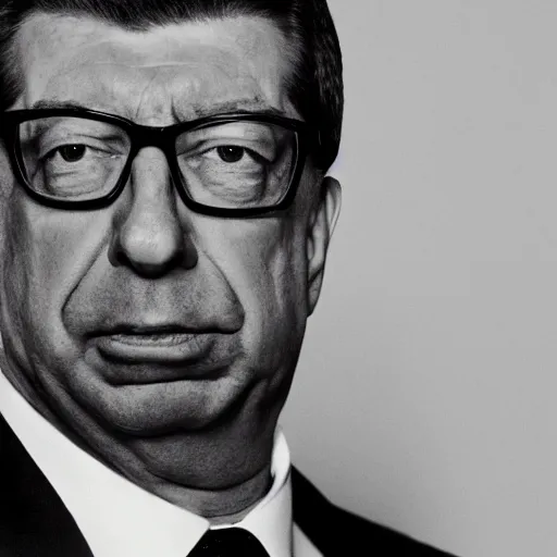 Image similar to [portrait of dark Patrick Balkany]