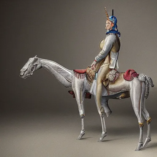 Image similar to a picture showing a reconstruction of what the magdeburg unicorn looked like,