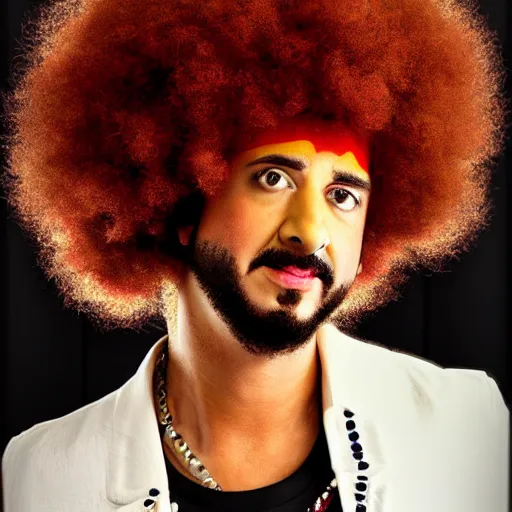 Prompt: Redfoo with a big afro! in the style of Diego Rivera