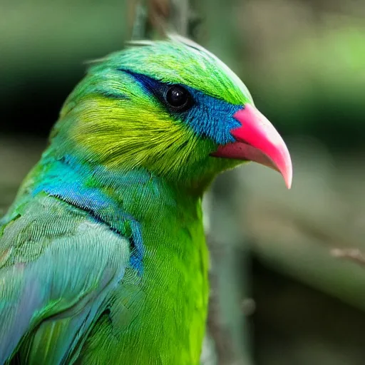 Prompt: green bird cinematography