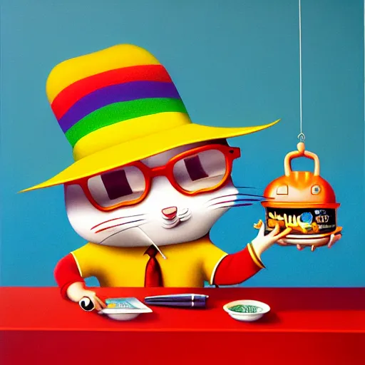 Image similar to ethos of ego, mythos of id. by richard scarry, hyperrealistic photorealism acrylic on canvas, resembling a high - resolution photograph