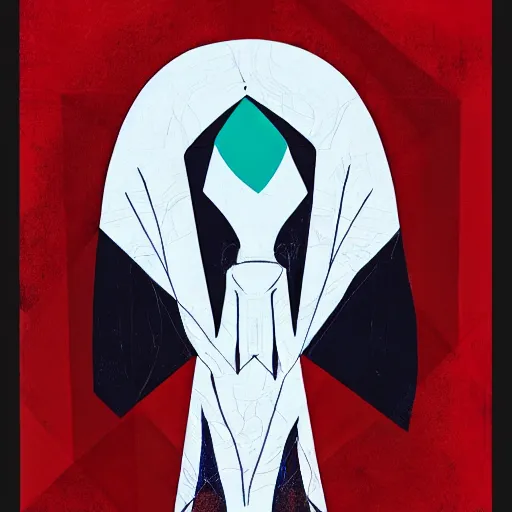 Prompt: geometric reaper woman