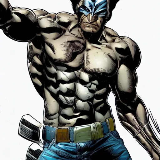 Image similar to wolverine cyborg, highly detailed comic book art