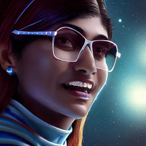 Prompt: hyperrealistic film full body still of mia khalifa in space, inspired by istvan sandorfi & greg rutkowski & unreal engine, perfect facial symmetry, dim volumetric cinematic lighting, 8 k octane comprehensive render, extremely hyper - detailed, incredibly lifelike attributes, intricate, real flesh texture, masterpiece, artstation, stunning,