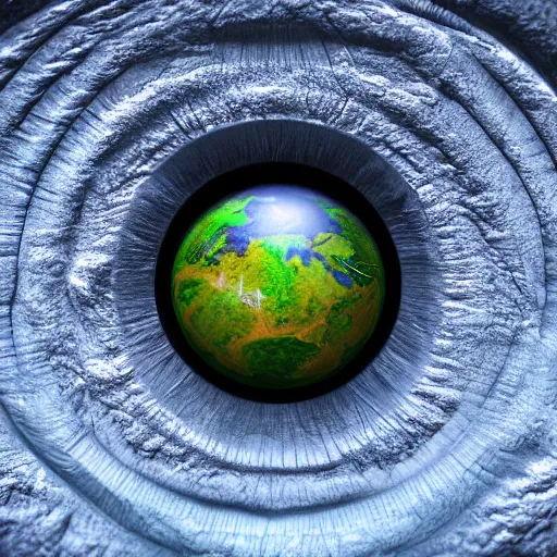 Prompt: the earth inside the eye, closeup, octane render, 8 k, realistic