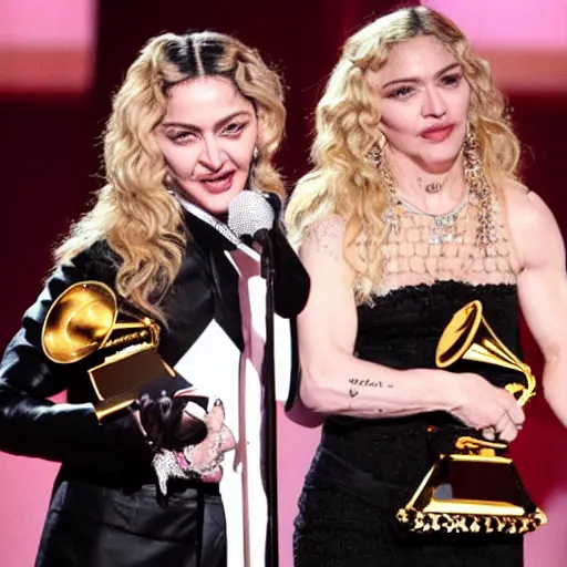 Prompt: madonna winning a grammy award