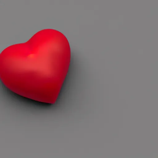 Image similar to 3d render of a badly formed red putty heart shape in the middle of a gray sheet of paper