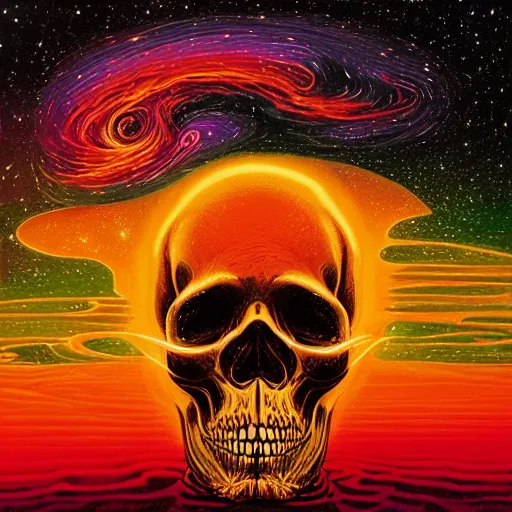 Image similar to ngc 3132 melting mysterious skull landscape by Casey Weldon, dan mumford 8k ultra high definition, upscaled, perfect composition , golden ratio, edge of the world, image credit nasa nat geo