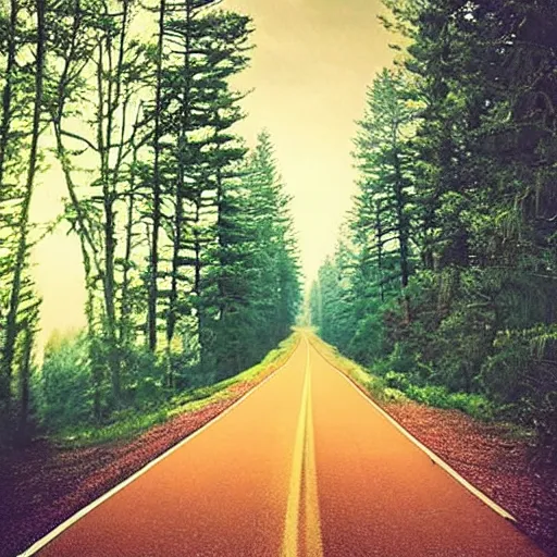 Prompt: an endless road, infinite,