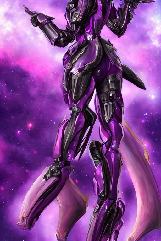 Prompt: galactic hyperdetailed elegant beautiful stunning exquisite giantess anthropomorphic sexy hot mecha female dragon goddess, purple body, purple metal ears, sleek eyes, smooth purple skin, sleek purple armor, bigger than galaxy, epic proportions, epic scale, epic size, warframe destiny, furry, dragon art, goddess, giantess, furaffinity, octane