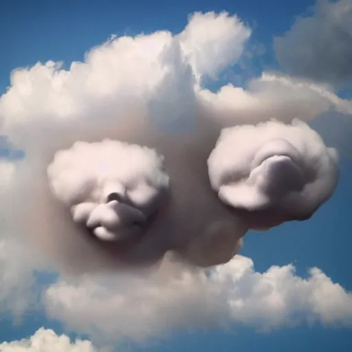 Prompt: !!!!!!!pareidolia!!!!!!! faces in the clouds