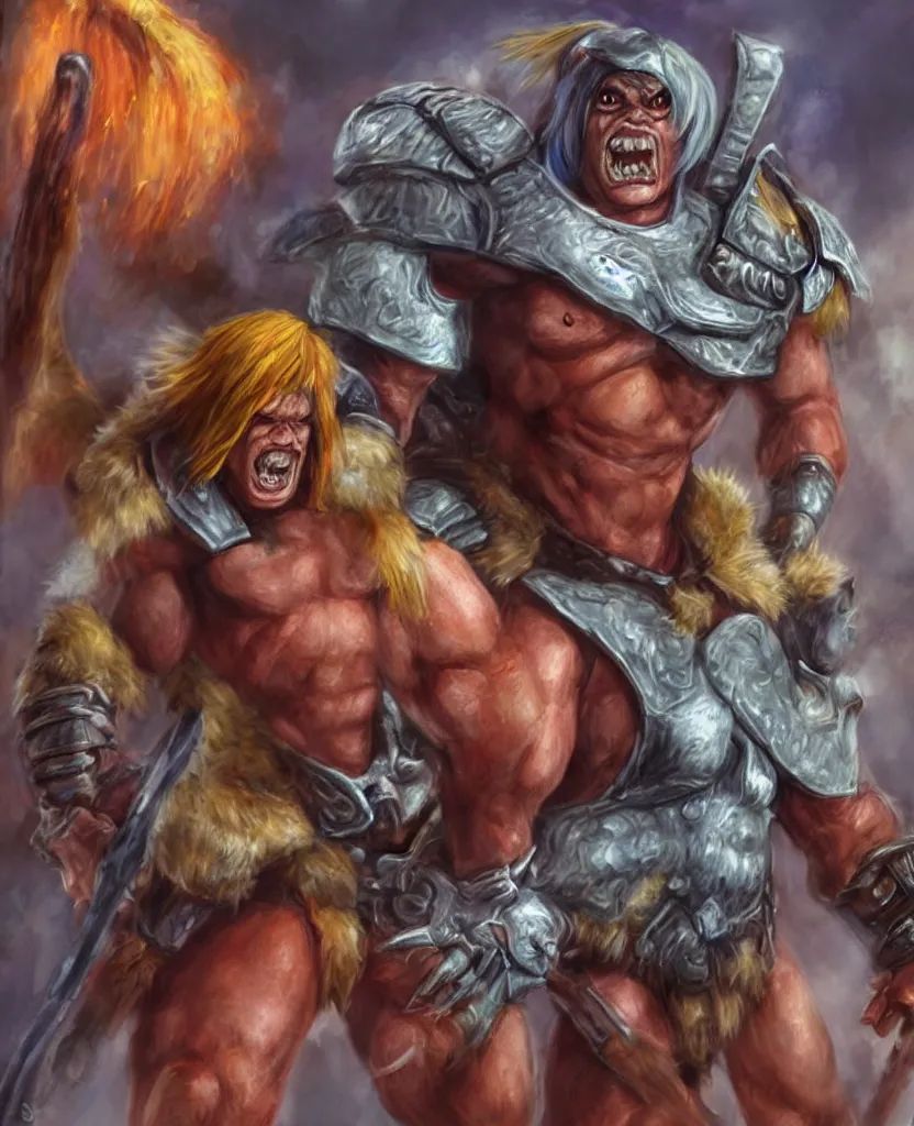 Prompt: photorealistic he-man