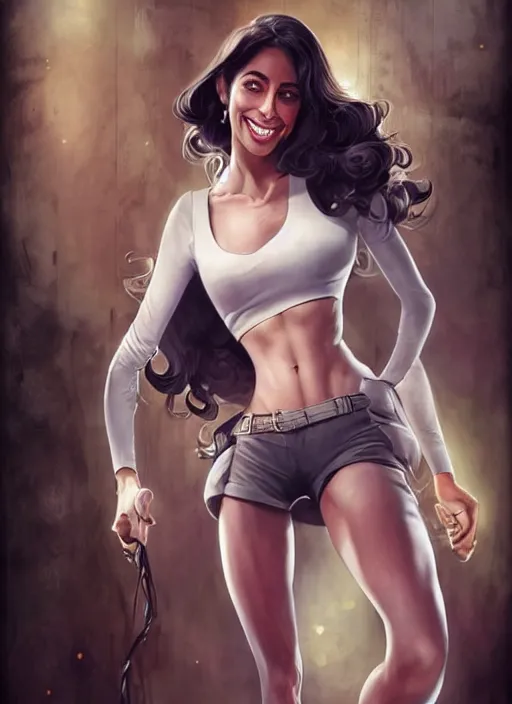 Image similar to full length photo of an smiling Oona Chaplin in the style of Serge Birault, full extremely slim body, not realistic, sharp focus, 8k high definition, insanely detailed, intricate, elegant, art by stanley lau and artgerm and Fernanda Suarez