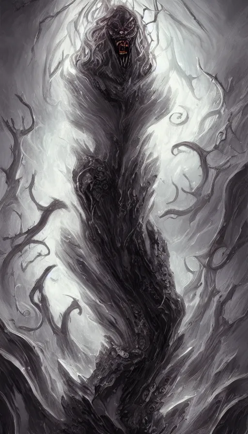 Prompt: a storm vortex made of many demonic eyes and teeth, by charlie bowater