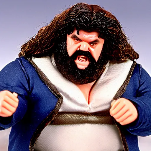 Image similar to hagrid as a wwf hasbro wrestling figure