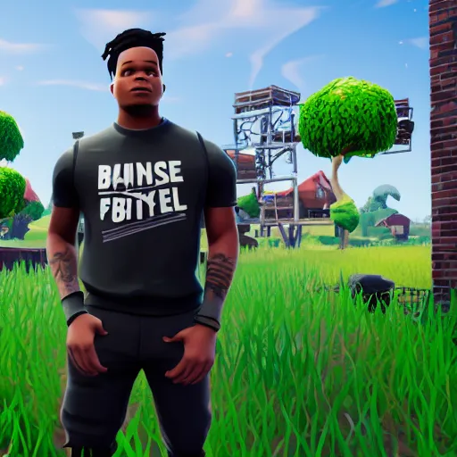 Image similar to miles bridges, fortnite, unreal engine, rapping behind jail cell, moody lighting