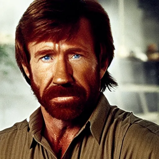 Prompt: a still of chuck norris