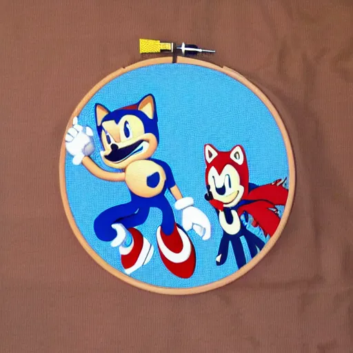 Image similar to a backpack embroidery obama sonic the hedgehog super Mario