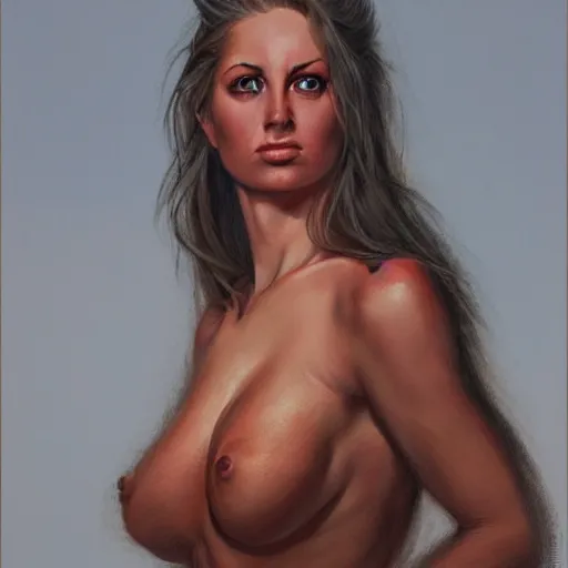 Prompt: Female Portrait, by Alex Horley.
