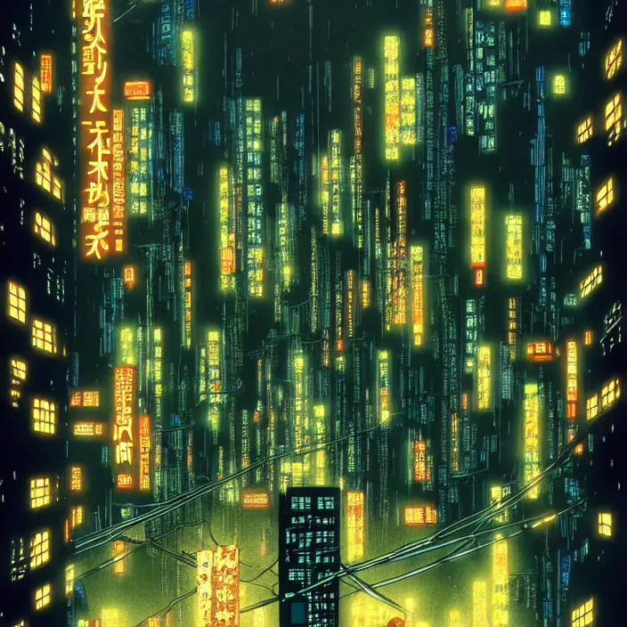 Image similar to a cyberpunk city, by satoshi kon, highly detailed, intricate, warm lighting