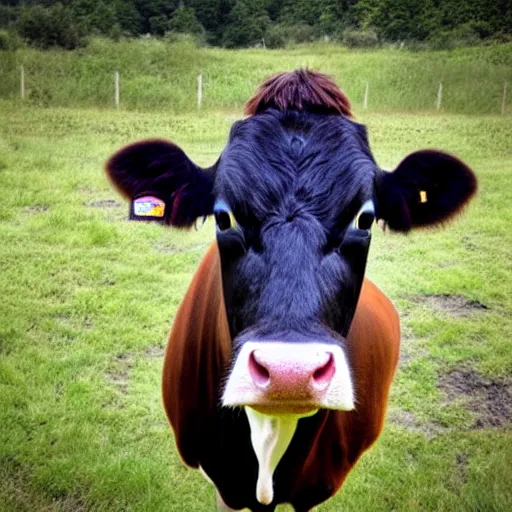 Prompt: cow mugshot