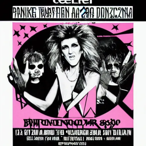 Image similar to 1 9 8 5 punk concert poster for celine dion