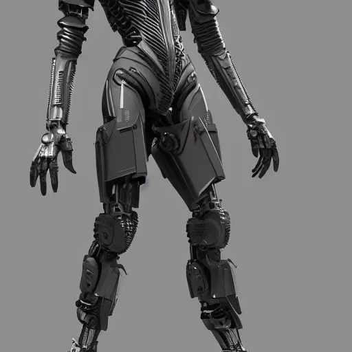 Robot woman in futuristic outfit 3D model