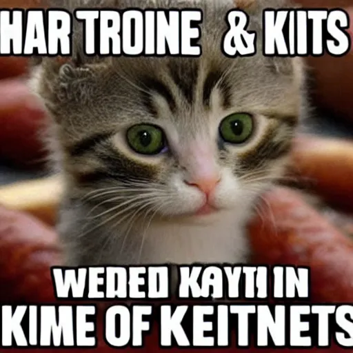 Image similar to meme about hotdogs and kittens